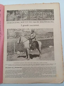 Illustrazione Popolare n. 33 anno 1908 I grandi cacciatori - Rifugio Grigna - Picture 1 of 3