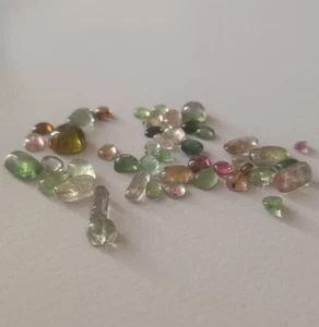 Natural Multi Colour Tourmaline Lot Loose Gemstone Cabochon 33 Caret 45 Piece - Picture 1 of 5