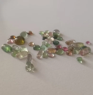 Natural Multi Colour Tourmaline Lot Loose Gemstone Cabochon 33 Caret 45 Piece - Image 1 of 4