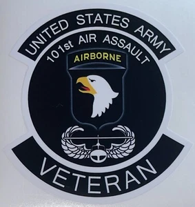 US Army 101st Airborne Division Air Assault Veteran Sticker Waterproof D4 - Picture 1 of 1