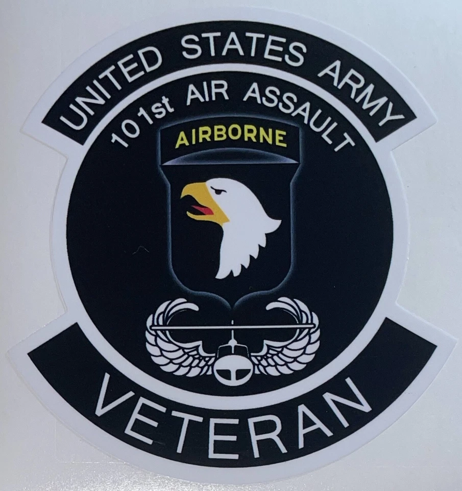 US Army 101st Airborne Division Air Assault Veteran Sticker Waterproof D4