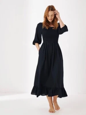 Vestido midi Adele negro Fat Face para mujer talla UK 12 pequeño Foto 1 de 4