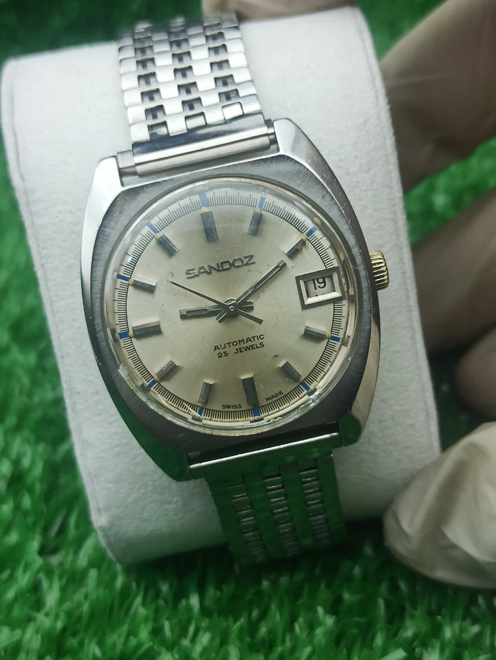 RELOJ AUTOMÁTICO SANDOZ ORIGINAL AÑOS 60 VINTAGE 25 JOYAS SUIZO 38 MM MUY RARO Foto 1 de 4