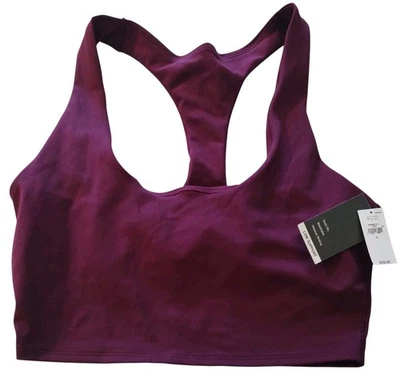 New Gap Fit Sports Bra Recycled Power Razorback Burgundy Four Way Stretch Large - Image 1 of 4