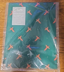 Vintage Carlton Geschenkpapier Neu aus altem Lagerbestand 80er Jahre grün mit rotem Fasan Herren 30"x40" - Bild 1 von 3