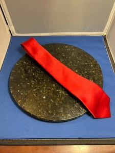 J.Ferrar Men's Red Classic Length Polyester Solid Color Tie - Picture 1 of 6