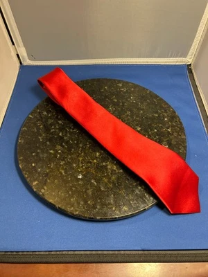 J.Ferrar Men's Red Classic Length Polyester Solid Color Tie - Image 1 of 4