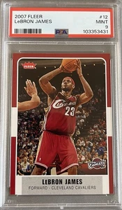 2007-2008 Fleer Basketball Cleveland LeBron James #12 PSA 9 Mint - Picture 1 of 4