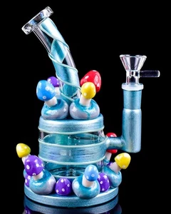 Cool Bong 10" Champiñones Bong Vidrio Tubo de Agua COOL Bongs UFO Bong GLOW Bong *EE. UU.* - Imagen 1 de 5