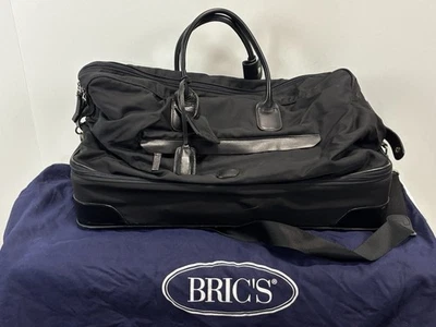 Brics Equipaje de Mano Nylon Bolsa de Lona Base Dura Italia Correa para el Hombro Negro Foto 1 de 4