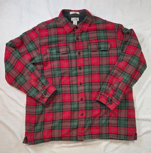 LL Bean Shirt Mens XL Tall Plaid Flannel Fleece Lined Traditional Fit Shacket - Picture 1 of 5
