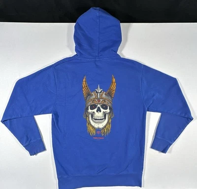 Powell Peralta Skateboard Andy Anderson Hoodie Mens Medium Blue Skull Streetwear - Image 1 of 4