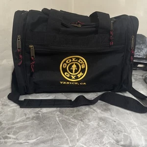 Gold's Gym Vintage Black Duffel Bag Shoulder Strap Double Handle - Picture 1 of 6