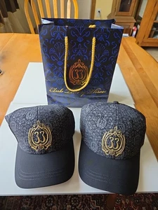 2 Disney Ball Caps Club 33 Exclusive Disneyland Club Member New Tag and Gift Bag - Picture 1 of 19
