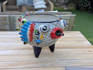 Blowfish Planter is Hand Painted Ceramic Talavera Mexican Pottery - Bild 1 von 9