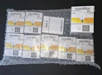 Sunlite 25W 120V G16.5 Clear Globe Vanity Light Bulb - 180 Lumens ( 9 Pack ) New - Image 1 of 2
