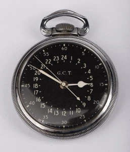 WWII Hamilton G.C.T. 4992B Militär Navigation Taschenuhr 24 Stunden Zifferblatt - läuft - Bild 1 von 9