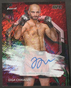Giga Chikadze 2024 Topps Finest UFC Autograph Red Shimmer Refractor #FA-GCE Auto - Picture 1 of 2
