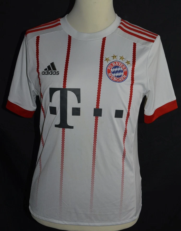 Trikot vom FC Bayern München, Saison 2017/2018, von adidas, Größe 164, Weiß /Rot - Bild 1 von 1