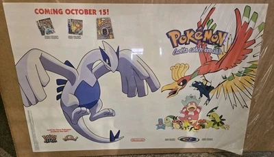 Póster de colección Pokemon oro y plata fecha de lanzamiento en tienda 22" x 14 1/2" Foto 1 de 4