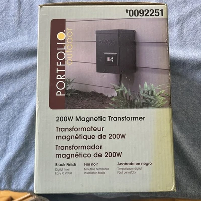Portfolio Outdoor 200 Watt Magnetic Power Pack #0092251 Black Finish Low Voltage - Image 1 of 4