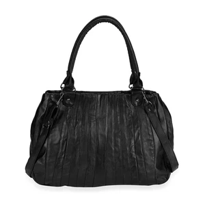 Black Sheepskin Leather Crossbody Bag with Shoulder Strap NWT - Picture 1 of 4