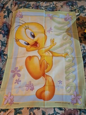 Tweety Bird 37 英寸 x 27 英寸尼龙庭院旗帜春季欢迎横幅 looney tunes 花园 — 第 1/4 张图片