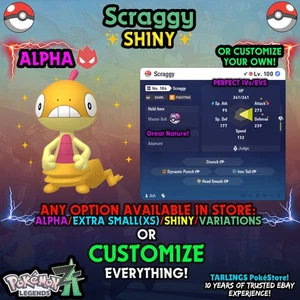 Pokemon Legends ZA 🐉 Scraggy - SHINY/NON/ALPHAS/XS/BUNDLES ✨ OR CUSTOM ✨ - Picture 1 of 20