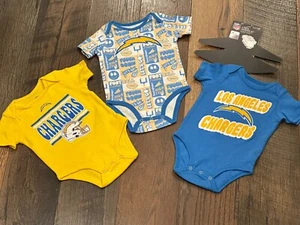 San Diego Chargers NFL Baby Comics Team Color 3- Pk Bodysuit Set - NWT - Picture 1 of 10