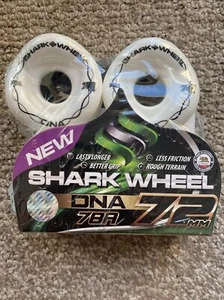 Shark Wheels Longboard DNA Tech 72mm 78a Color White Free A-7 Bearings - Picture 1 of 3