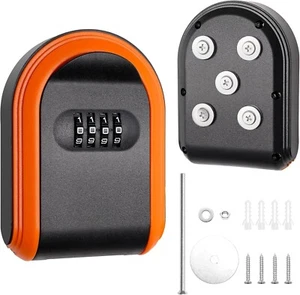 Magnetic Key Holder with Lock, Magnet Key Lock Box Hidden Under Car, Secure 4... - Picture 1 of 7
