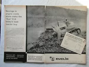 1961 Print AD Euclid OC6 Raupentraktor 2 Seiten Werbung - Bild 1 von 1