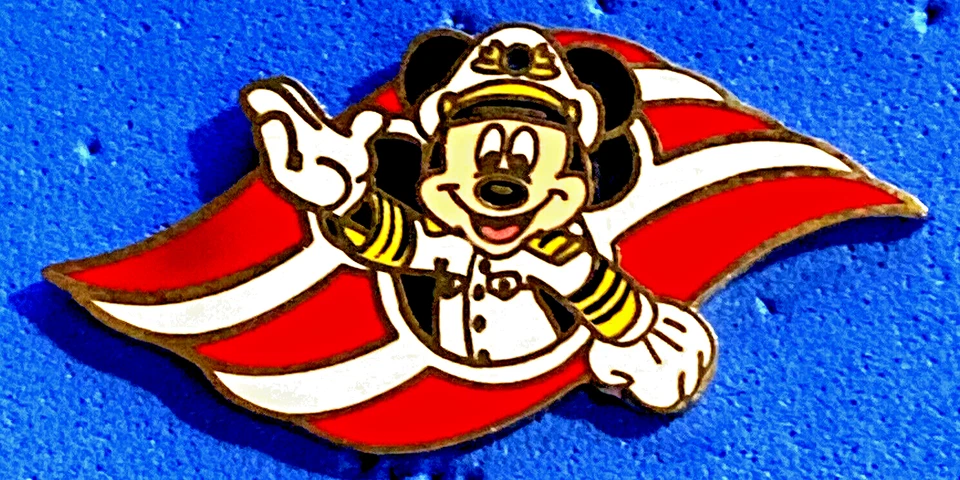 DISNEY CRUISE LINE 2008 DCL BOXED WAVE LOGO 5 PIN SET CAPTAIN MICKEY MOUSE FLAG - Image 1 of 1