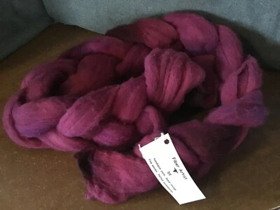 Hand-Dyed Merino Roving ~ Ripe Berries / Purple ~ 4 oz - Image 1 of 4