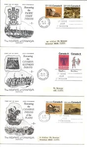1972,73,74FDC, HONORING CANADIAN INDIANS - Picture 1 of 1