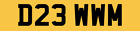 DREW ANDREW NUMBER PLATE ANDY PRIVATE REGISTRATION D23 WWM CAR REG PLATE DREW M