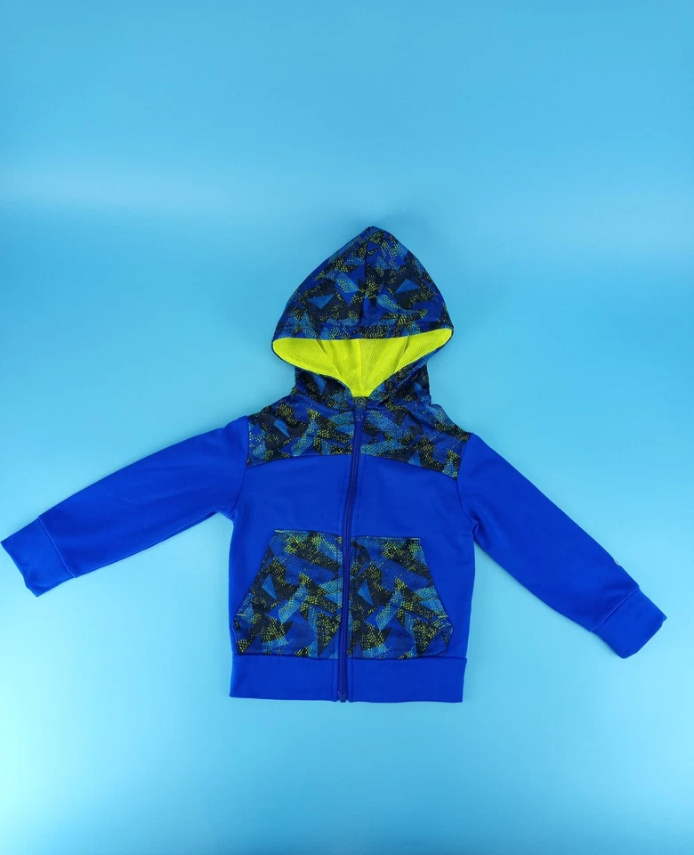 C9 Champion Boys Size 4-5 Printed Tech Full Zip Hoodie Blue Yellow Black VG - Image 1 of 4