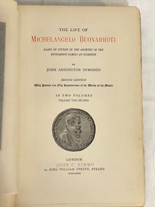 THE LIFE OF MICHELANGELO BUONARROTI VOL 2-JOHN SYMONDS(1925)SCRIBNER-VTG & RARE - Picture 1 of 12