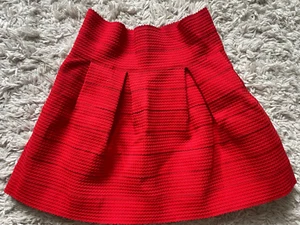 H&M Textured A-Line Bubble Skirt Y2K Red Women's Size M - Picture 1 of 6