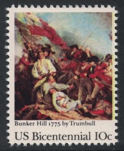 Scott 1564- Bunker Hill Centennial, Trumbull- MNH 10c 1975- unused mint stamp - Picture 1 of 1