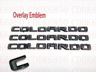 Emblema superpuesto negro brillante ajuste Chevrolet Colorado 2021-2022 kit emblema negro Foto 1 de 4