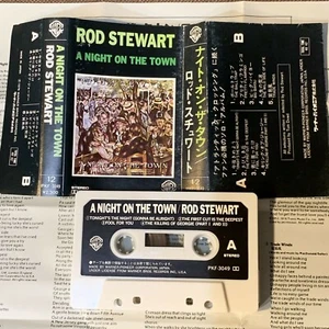 ROD STEWART A Night On The Town JAPAN CASSETTE PKF-3049 PS(flap intact)+Insert  - Picture 1 of 5