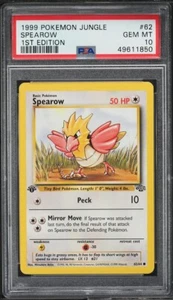 Juego de cartas Pokémon Jungle 1999 primera edición #62 Spearow PSA 10 GEMA MT inglés 62/64 - Imagen 1 de 2