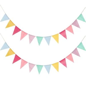 24 Flags Multicolor Pennant Banner Triangle Flag Bunting for Party Hanging Fe... - Picture 1 of 6
