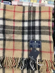 100% Recycled Wool Blanket | The House Of Balmoral Scotland | Camel Thomson - Picture 1 of 6