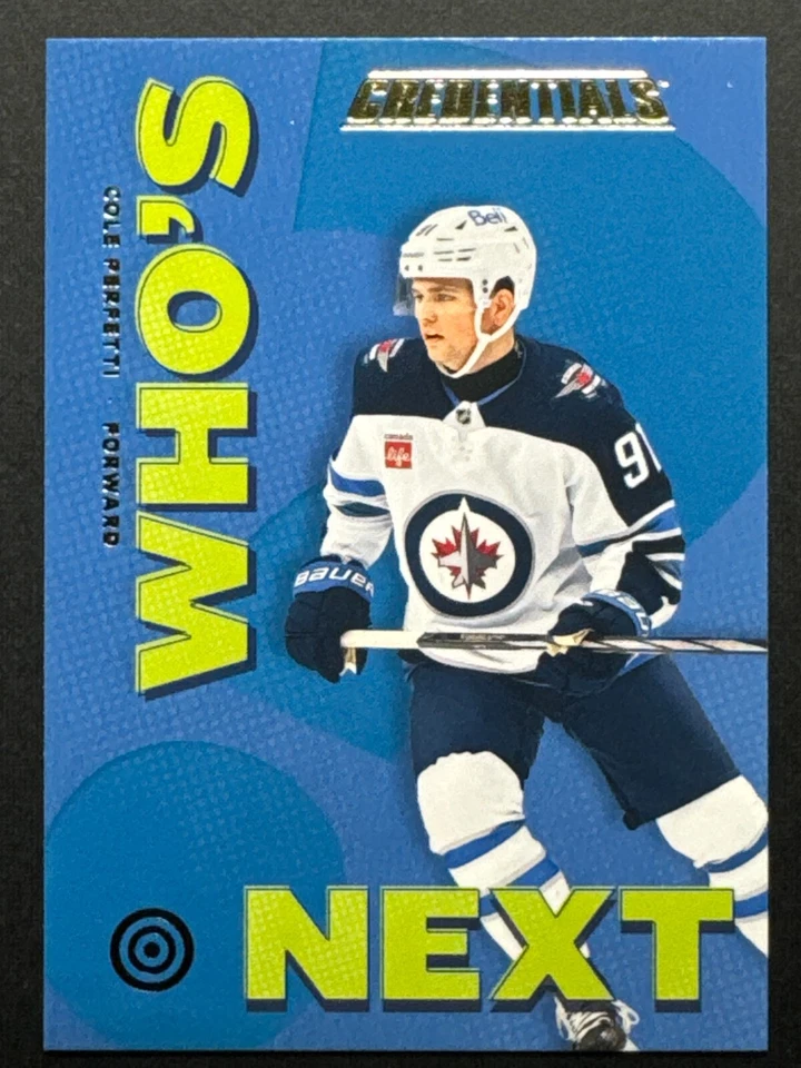 2023-24 UD Credentials Cole Perfetti Who's Next #WN-CP Winnipeg Jets - Image 1 of 2