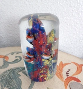 Vintage Murano (?) Schwerer Briefbeschwerer tropische Fische Aquarium aus Glas 3 Pfund 10 Z - Bild 1 von 10