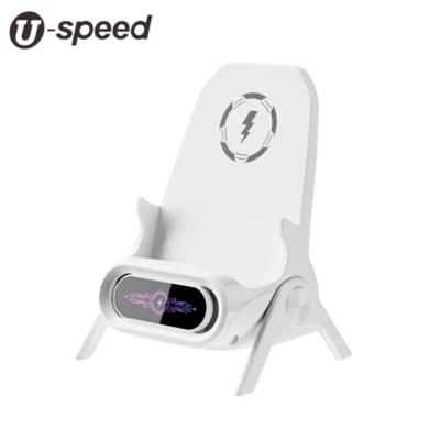 Portable Mini Wireless Charger Desk Mobile Phone Fast-Holder Charge 3D Sound - Image 1 of 4