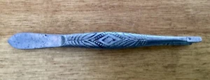 VTG Metal Embossed Geometric Design Tweezers, Brand Unknown, 3 1/4” - Picture 1 of 7
