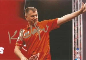 DARTS: KRZYSZTOF RATAJSKI 'THE POLISH EAGLE' SIGNED 6x4 ACTION PHOTO+COA *PROOF* - Picture 1 of 2